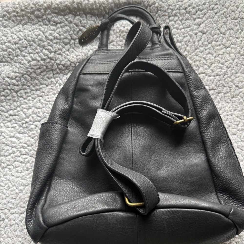 Born Black Textured Leather Backpack - Picture 2 of 8